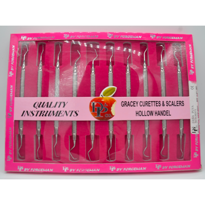 GRECEY CURETTE SET OF 10 PCS(Round Handle Hollow)
