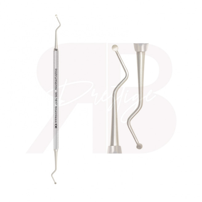 Curette Double - Tige terminale longue - Lame arrondie - 2.0 mm